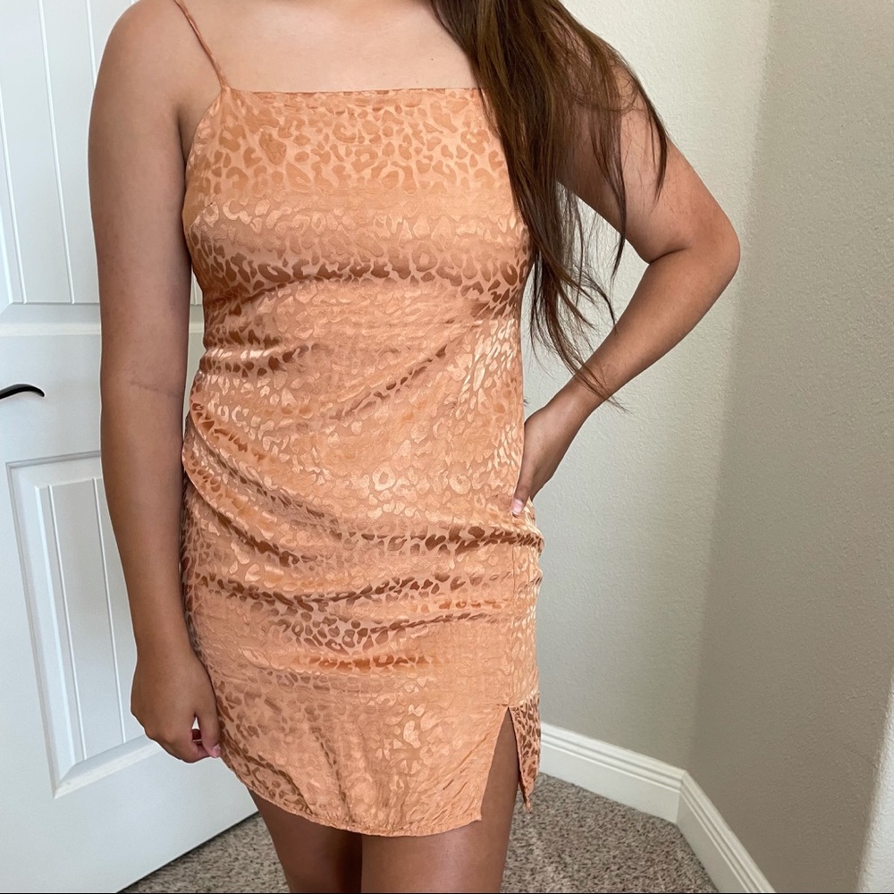 urban outfitters leopard slip dress